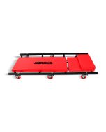 Cama acolchonada con respaldo 3 posiciones y 6 ruedas giratorias 40” largo