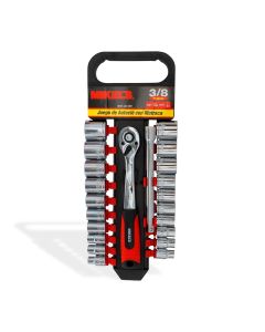 Juego de dados con matraca 3/8”, 22  Piezas