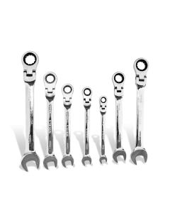 Set de llaves combinadas con matraca cabeza flexible 7 pzs