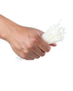 Cinchos de plástico 2.5 x 190 mm, 100 pzas, Blanco