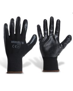 Guantes para trabajo de nylon con espuma de nitrilo (L)