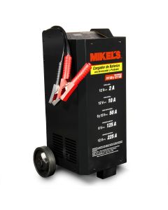 Cargador baterías con arrancador, probador y amperímetro (2/10/50/125/225 amp)